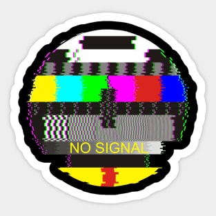 Retro TV Test Card Glitched No Signal Sticker